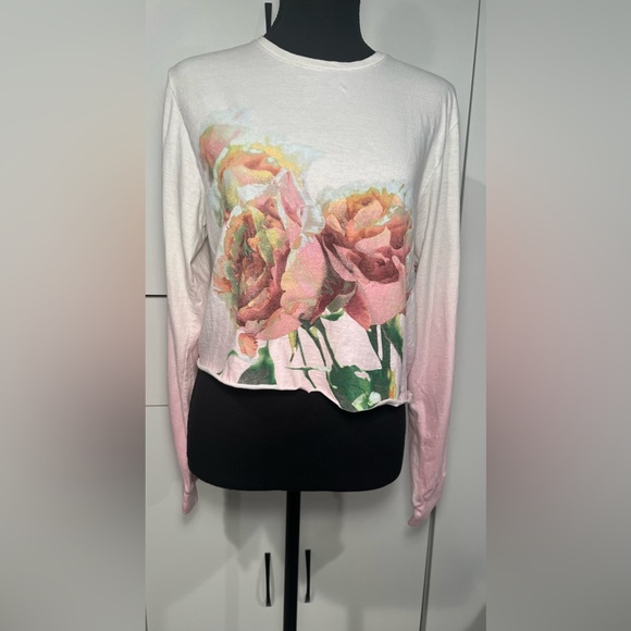 Taylor Swift floral long sleeve crop shirt  . Size S Small - Picture 2 of 6
